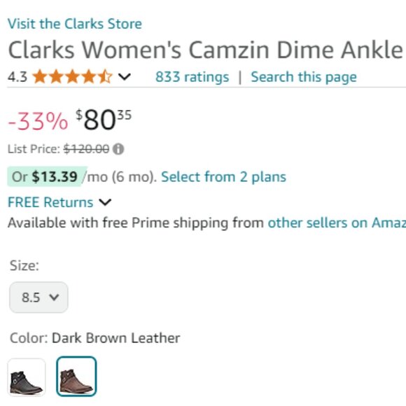Clarks Women's Camzin Dime Ankle Boot - Picture 5 of 5